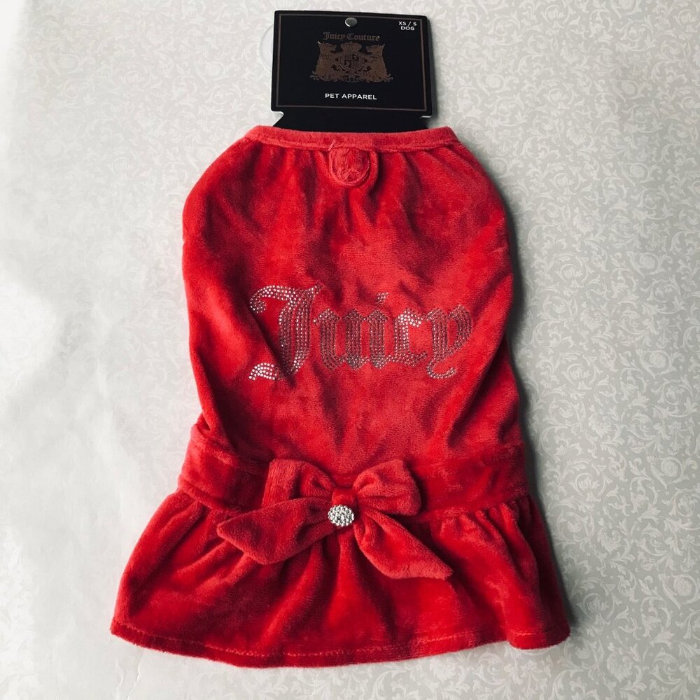 Juicy Couture terry dog  velour   rhinestone Dress Red